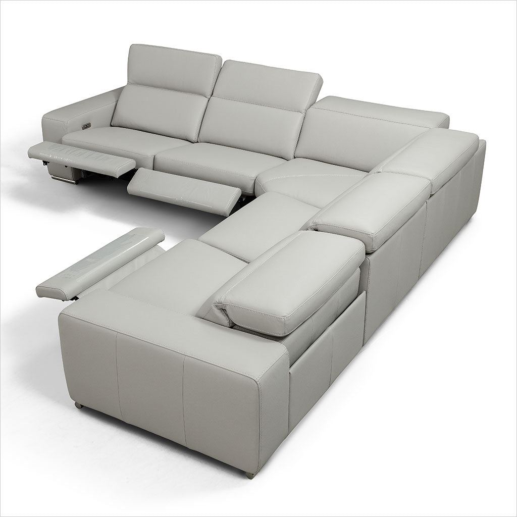 grey leather sectional