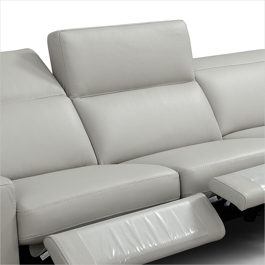 grey leather sectional