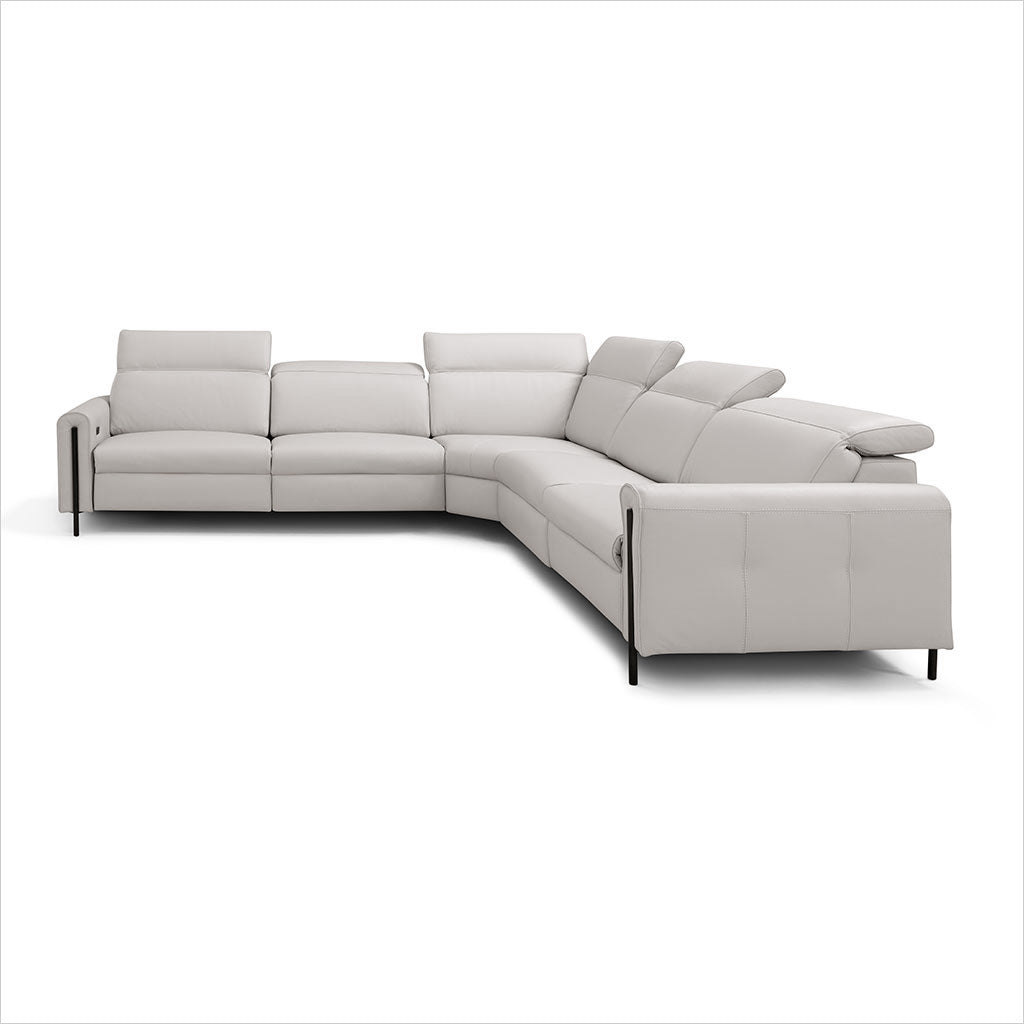 grey leather sectional