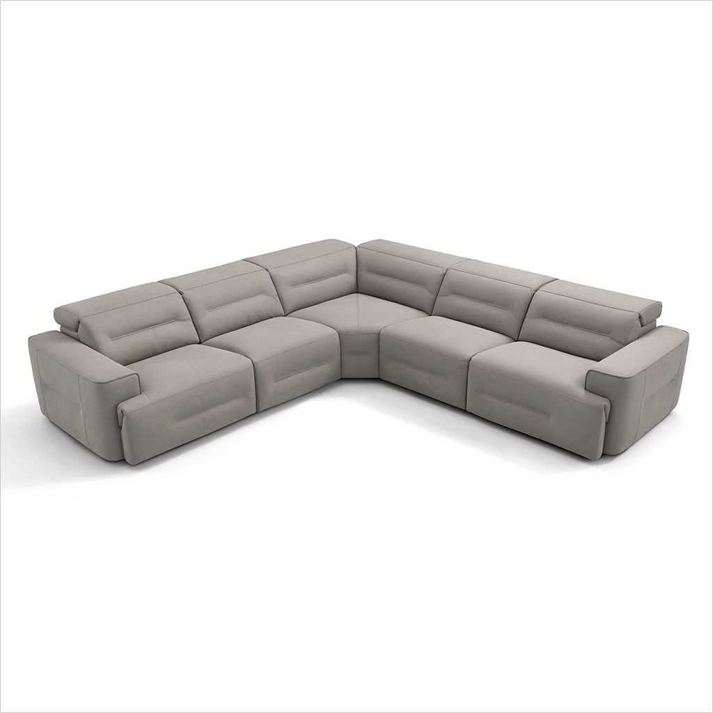 leather sectional with 3 recliners