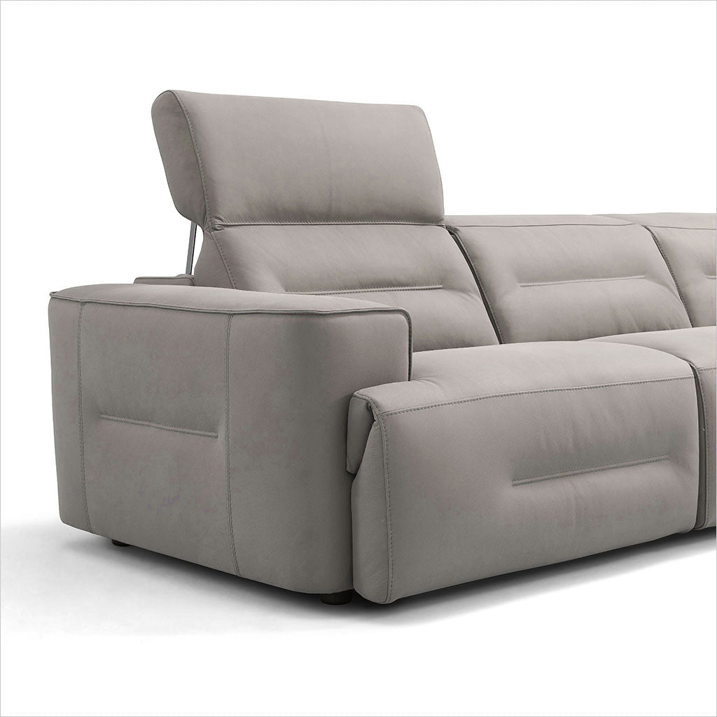 leather sectional with 3 recliners