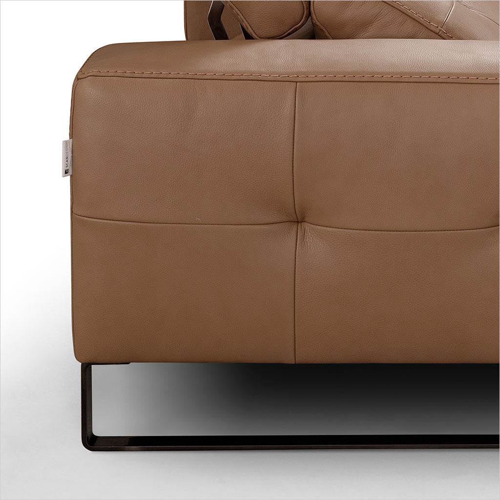 brown leather sectional