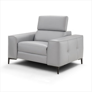 light grey leather reclining chair