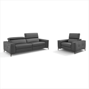 dark grey leather recliner sofa