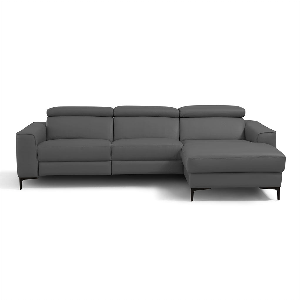 grey leather sectional