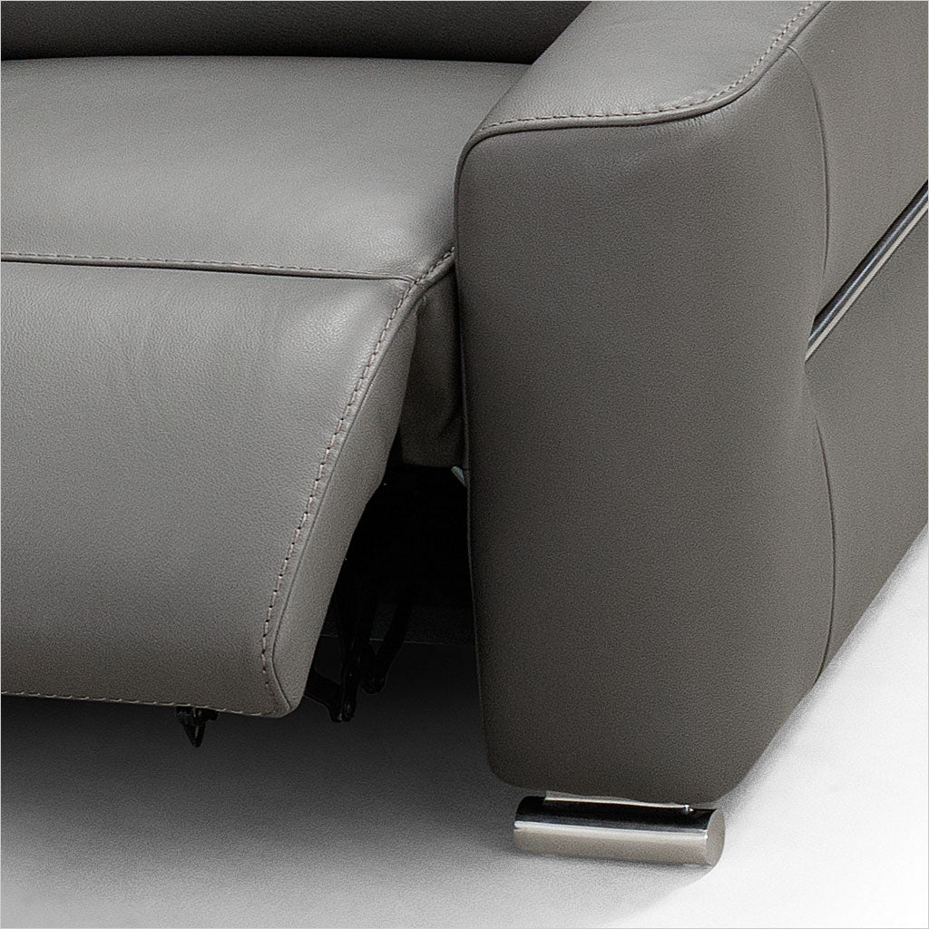 grey leather recliner chair