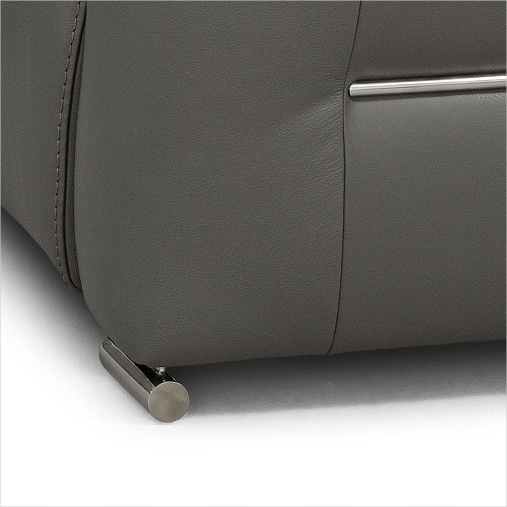 grey leather recliner chair