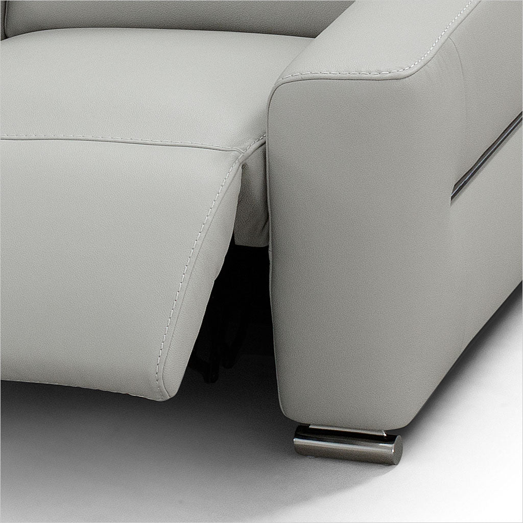 grey leather recliner chair