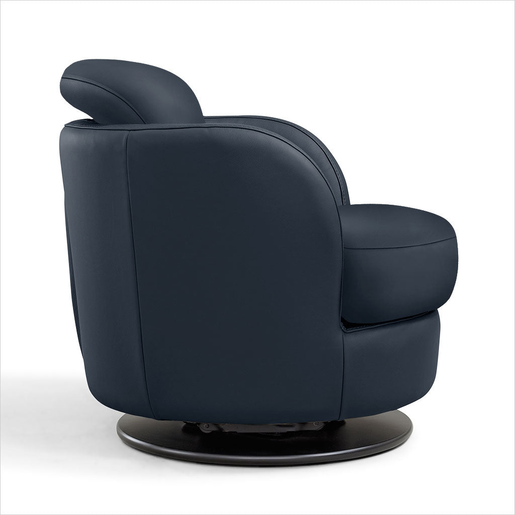 swivel armchair in leather