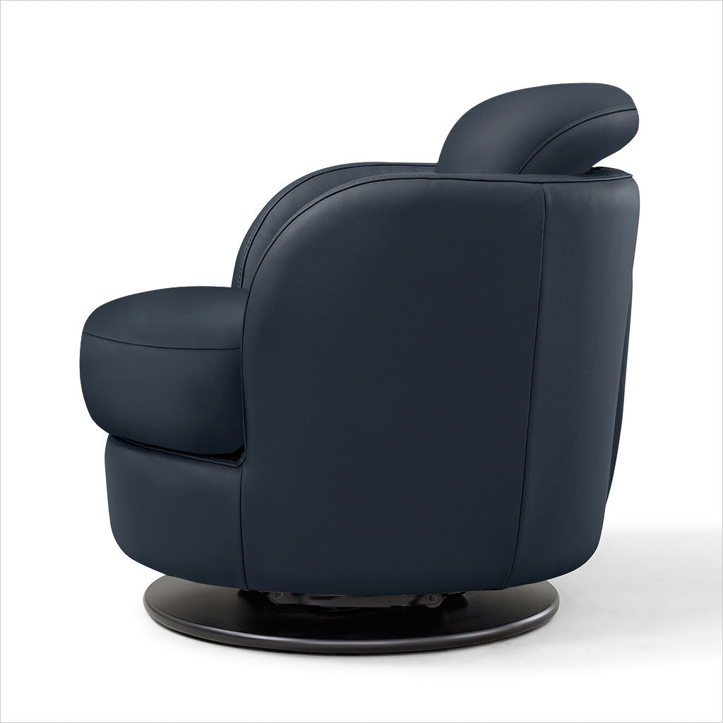 swivel armchair in leather