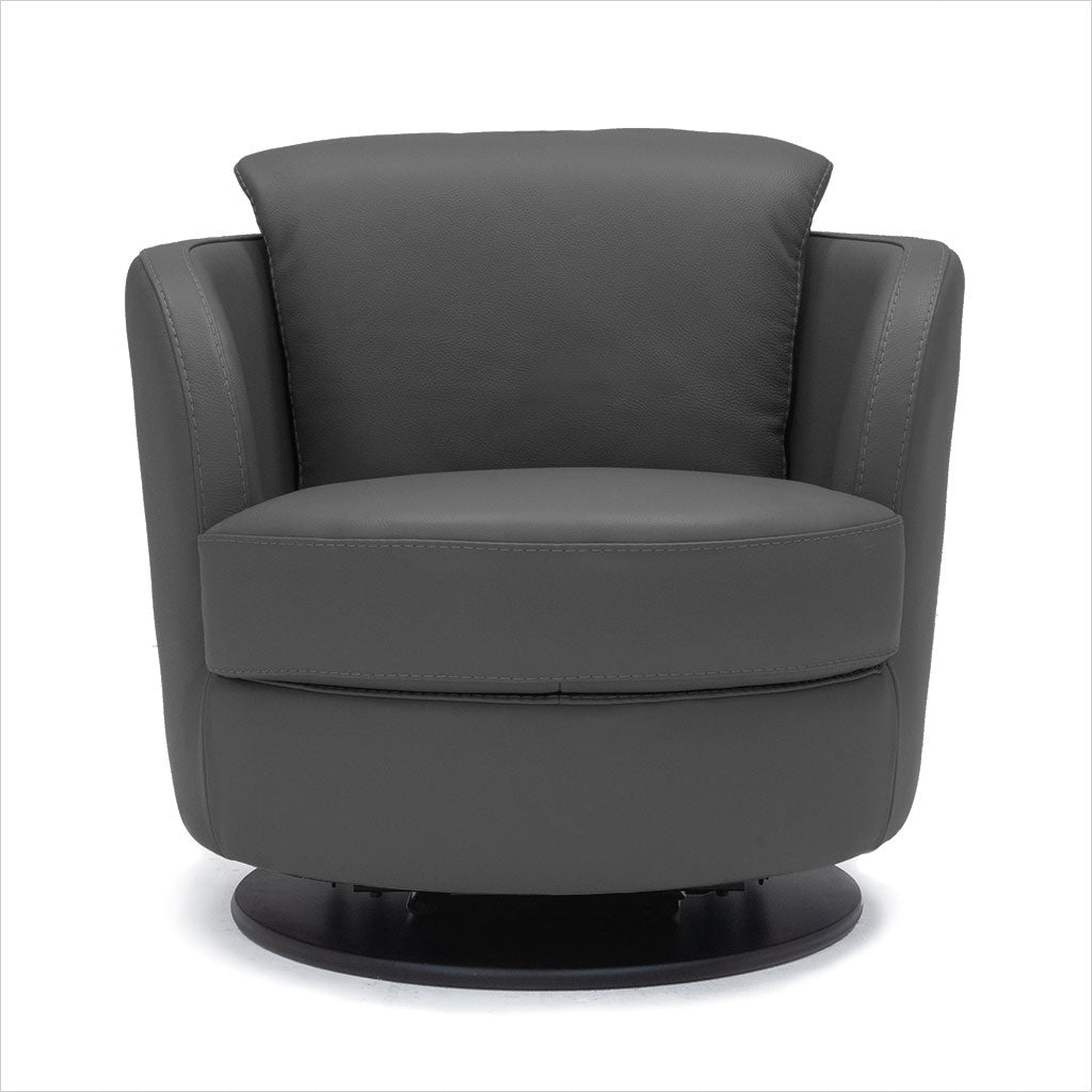 swivel armchair in leather