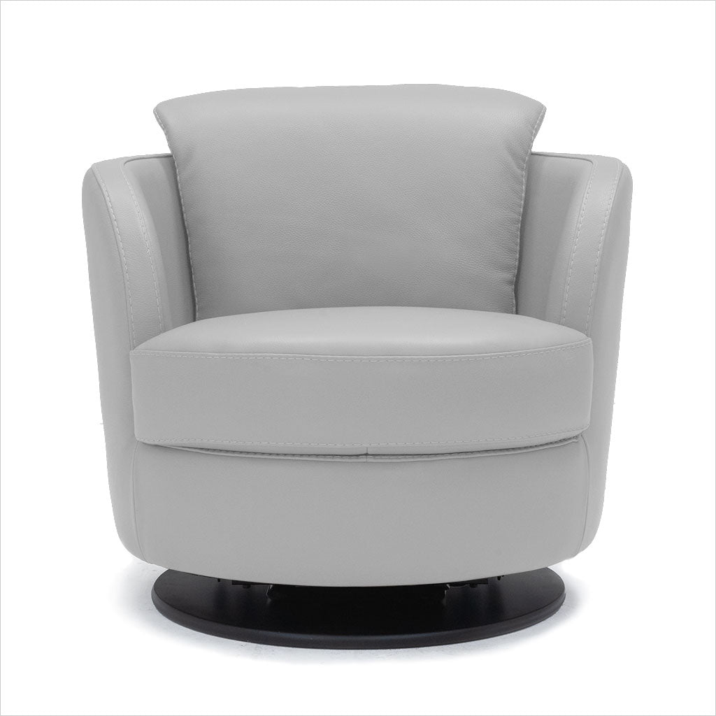 swivel armchair in leather