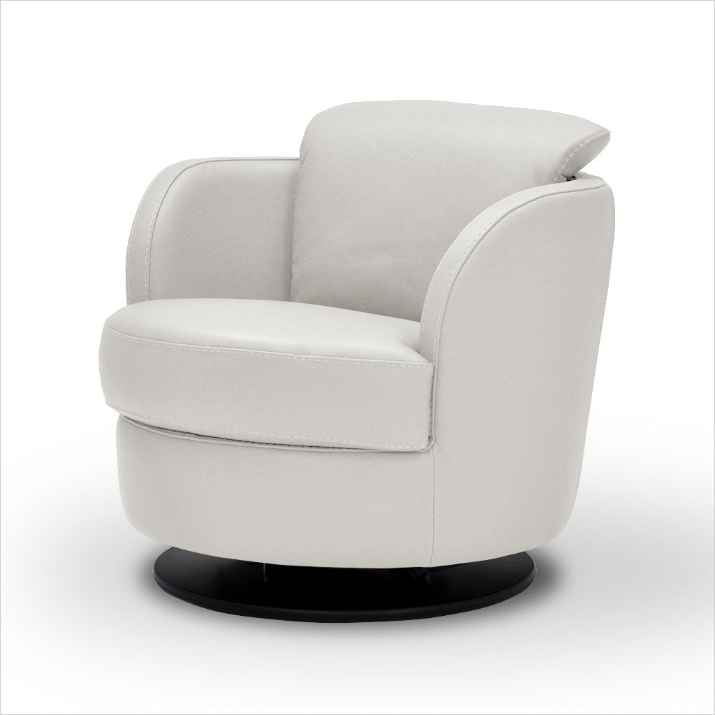 swivel armchair in leather