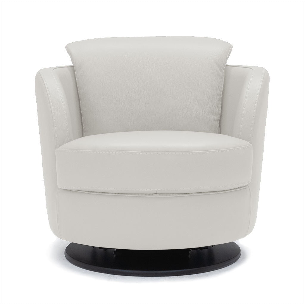 swivel armchair in leather