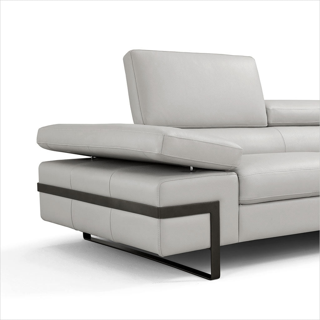 leather sectional with adjustable headrests and arm rest