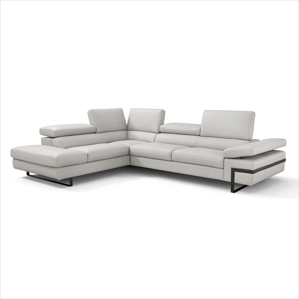 leather sectional with adjustable headrests and arm rest