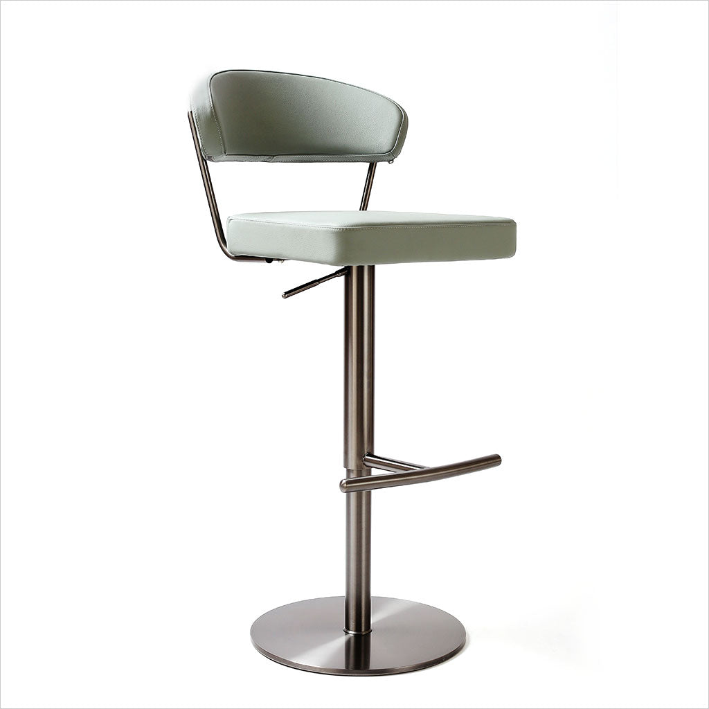 Abrazo Barstool - Grey-Blue w/ Gun Metal