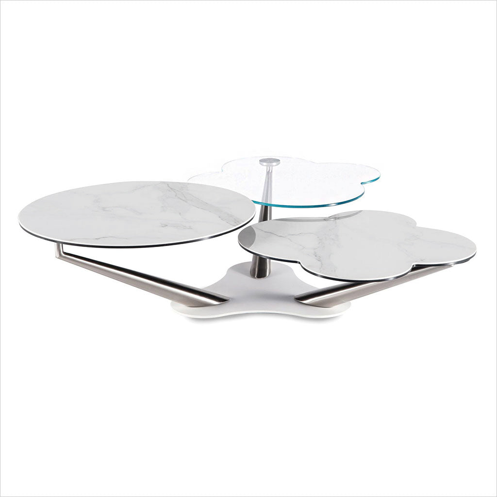 coffee table with synchronized tops