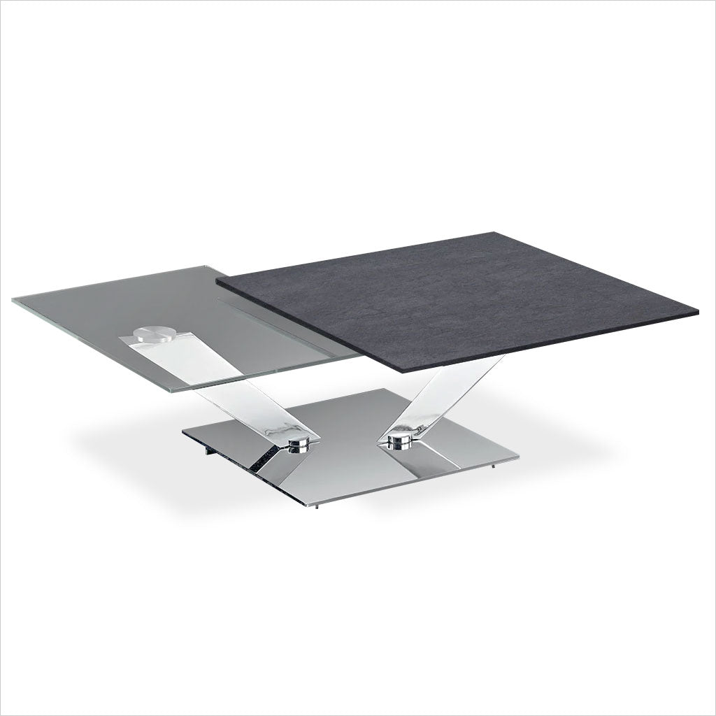 coffee table with synchronized table tops