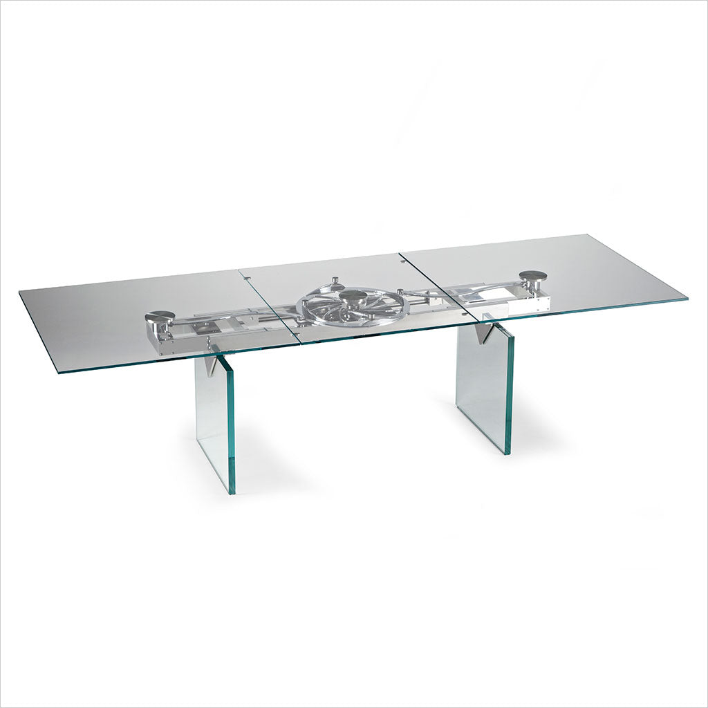 glass dining table with extension leaves