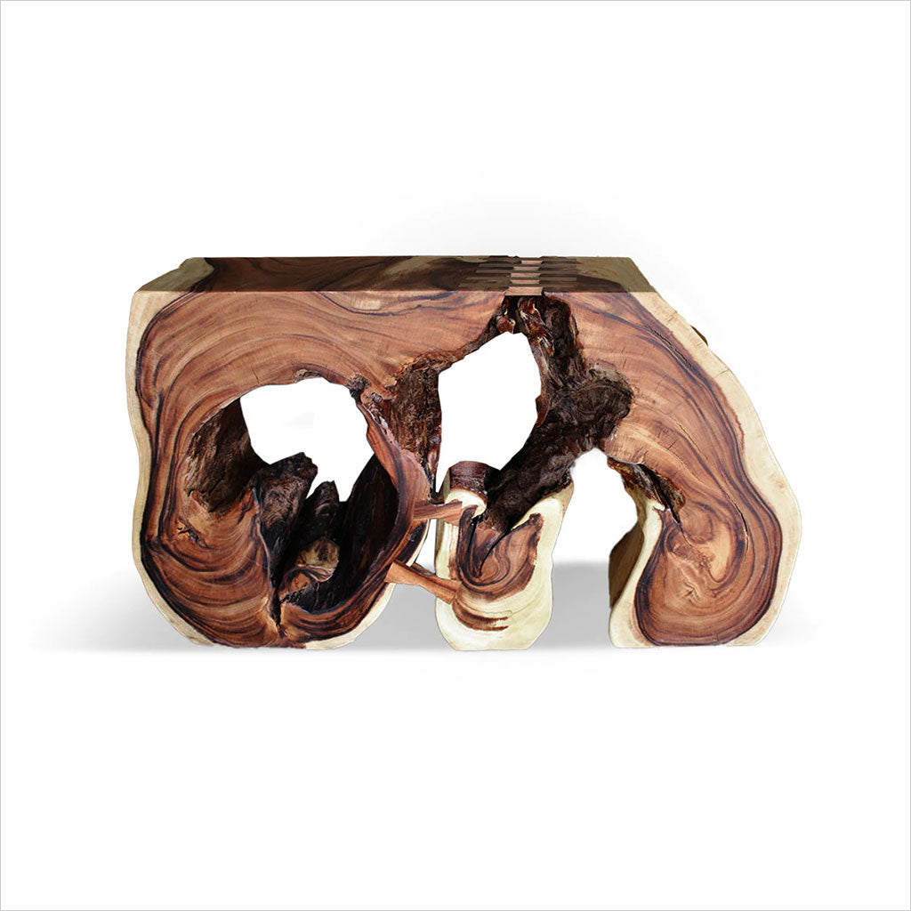 natural root console table