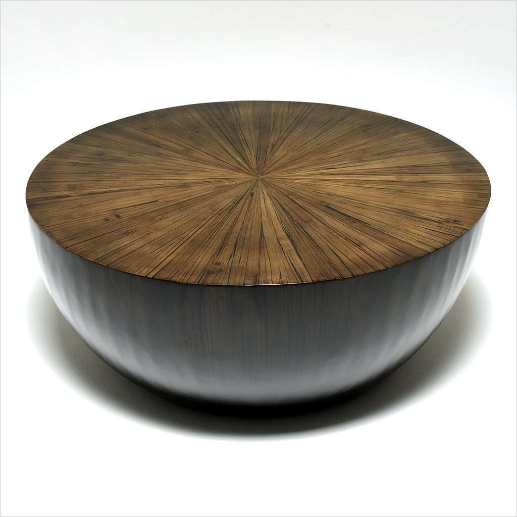 round bamboo coffee table