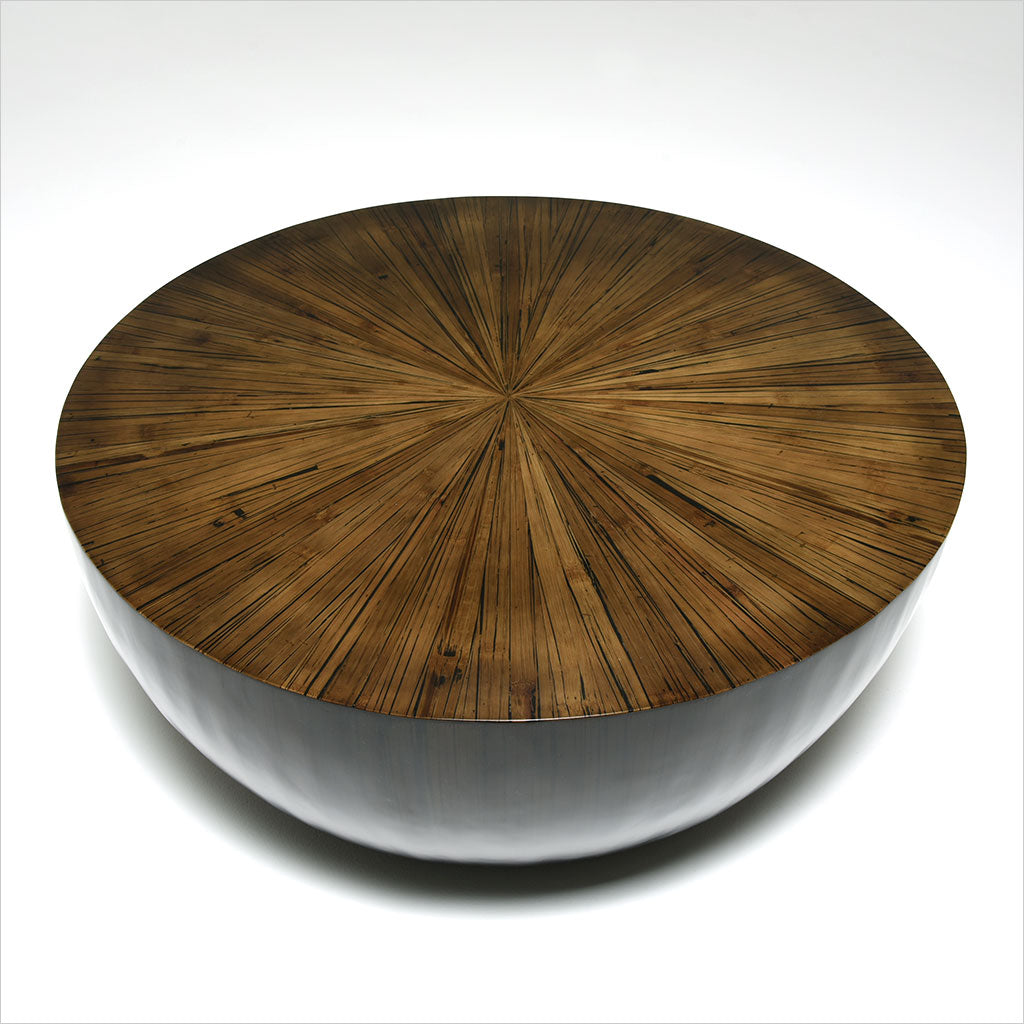 round bamboo coffee table
