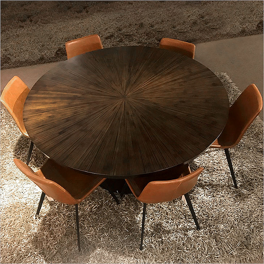 round bamboo dining table