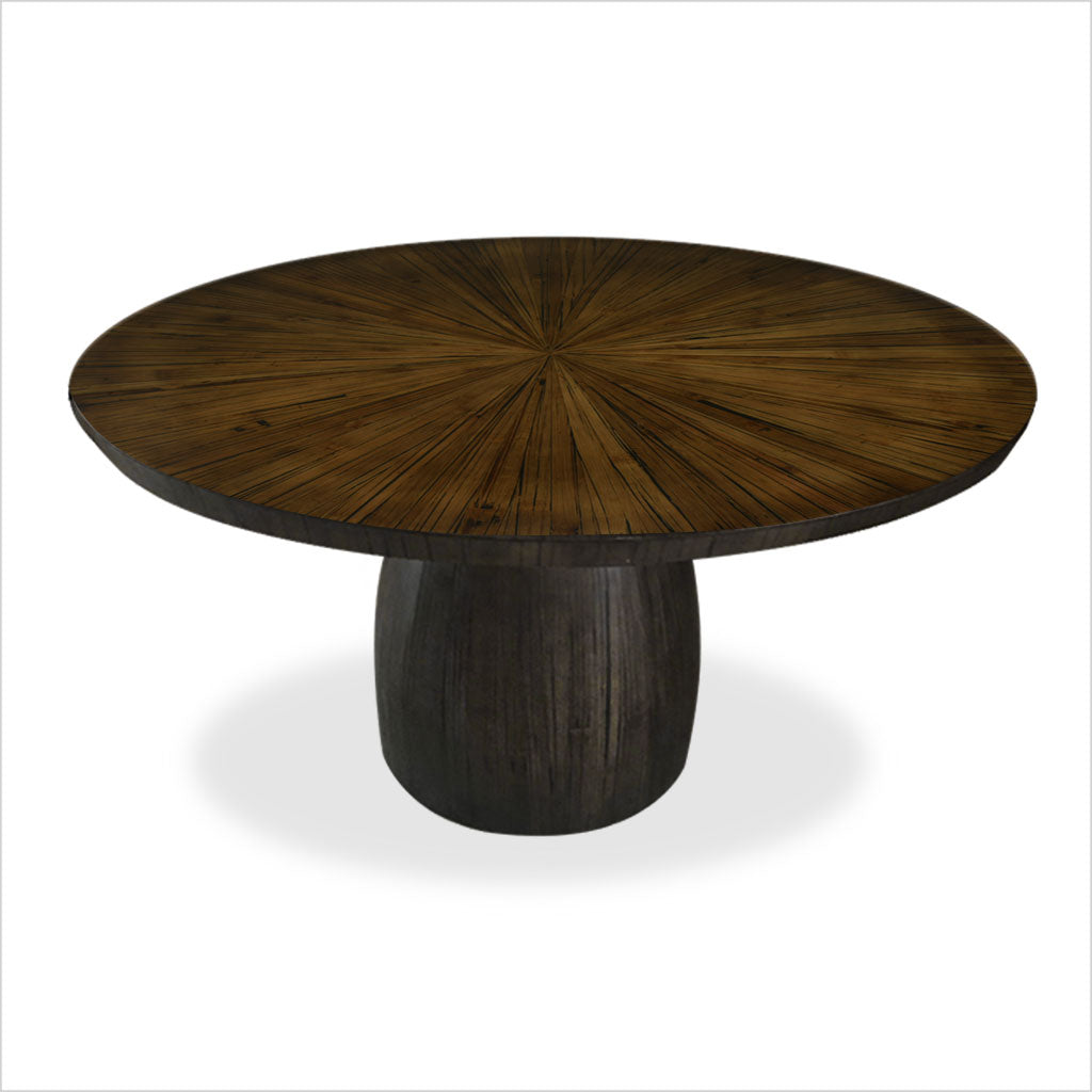 round bamboo dining table