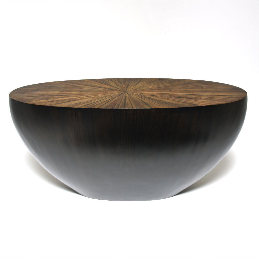 oval bamboo console table