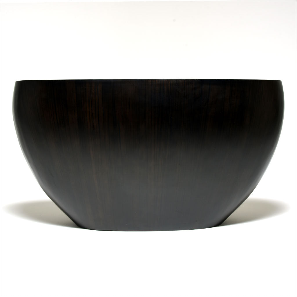 oval bamboo console table