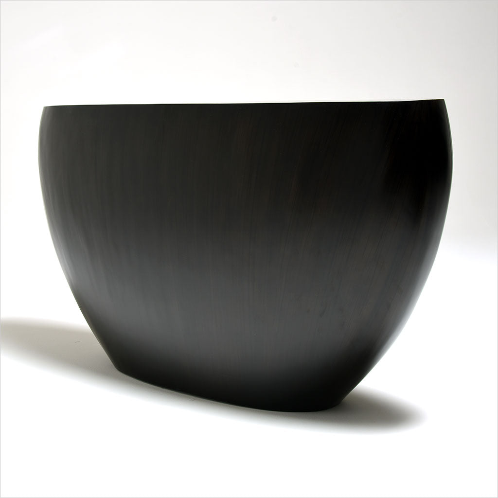 oval bamboo console table