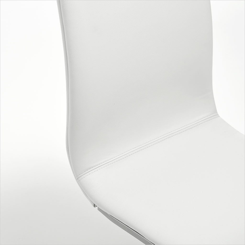 leather dining chair with cantilever base