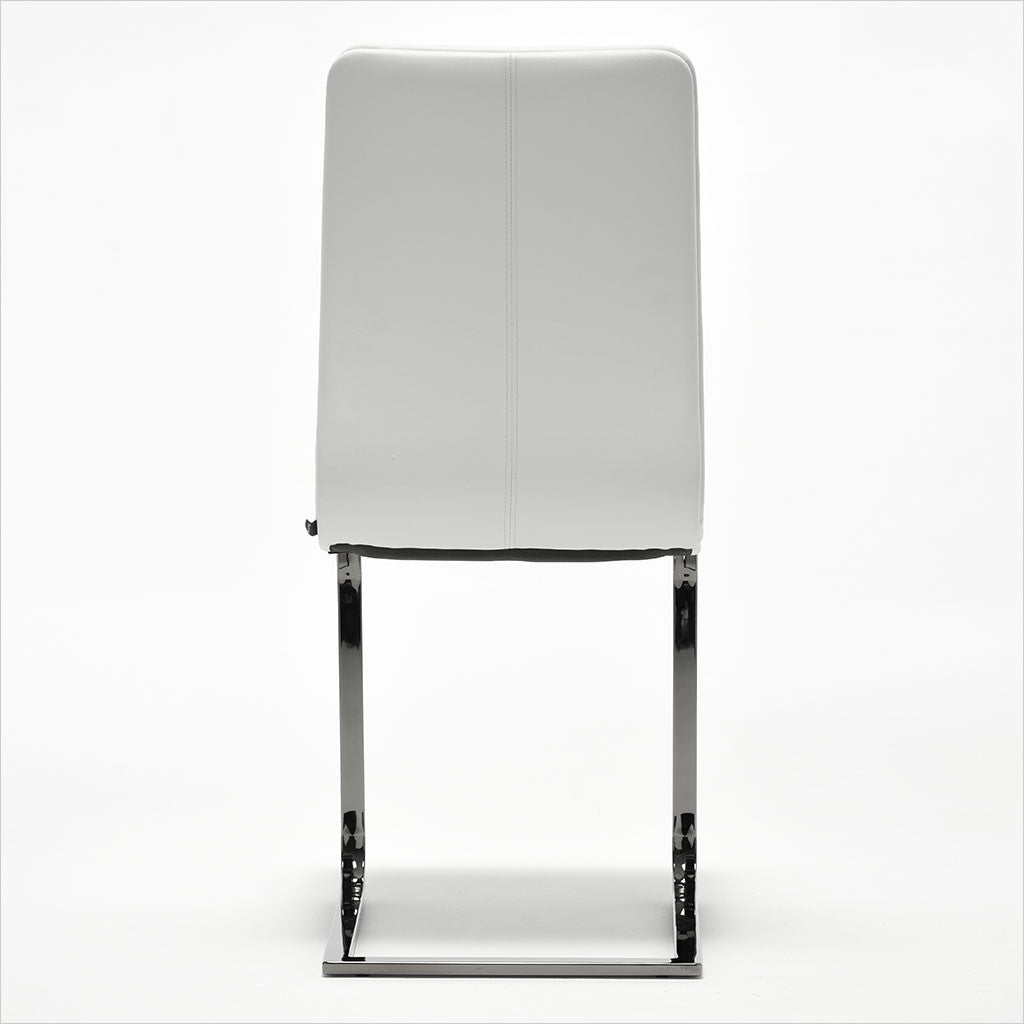 leather dining chair with cantilever base