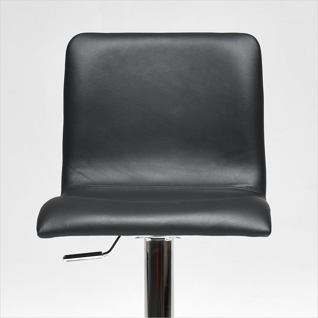 adjustable barstool with pedestal base and leather seating