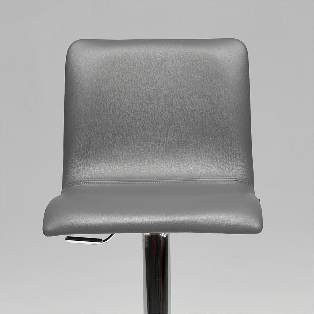 adjustable barstool with pedestal base and leather seating