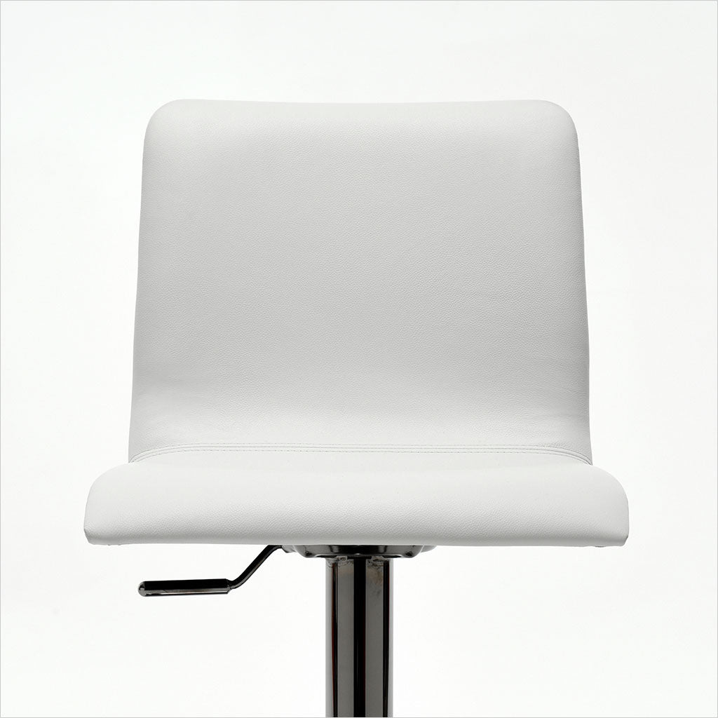adjustable barstool with pedestal base and leather seating
