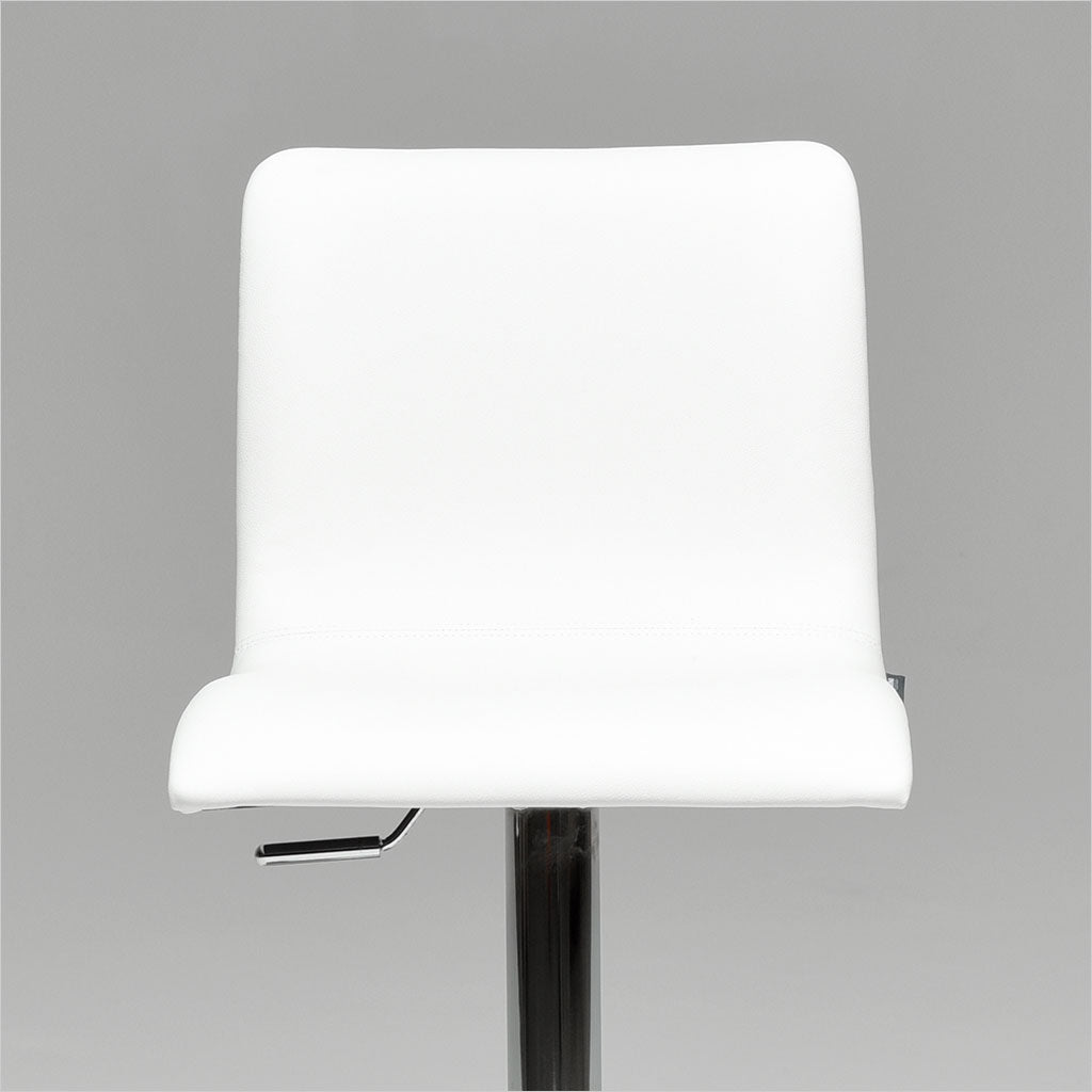 adjustable barstool with pedestal base and leather seating