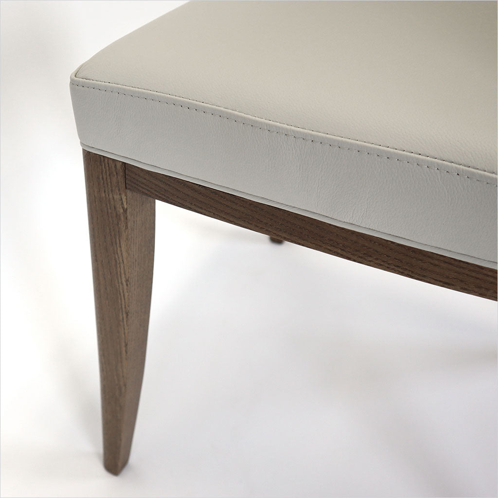 leather dining chair with wood frame