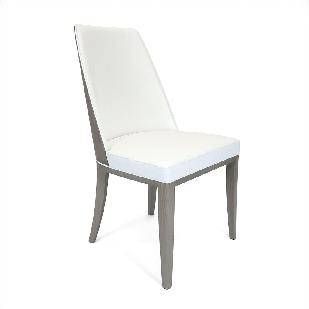 leather dining chair with wood frame