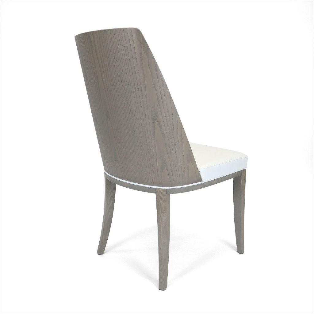 leather dining chair with wood frame