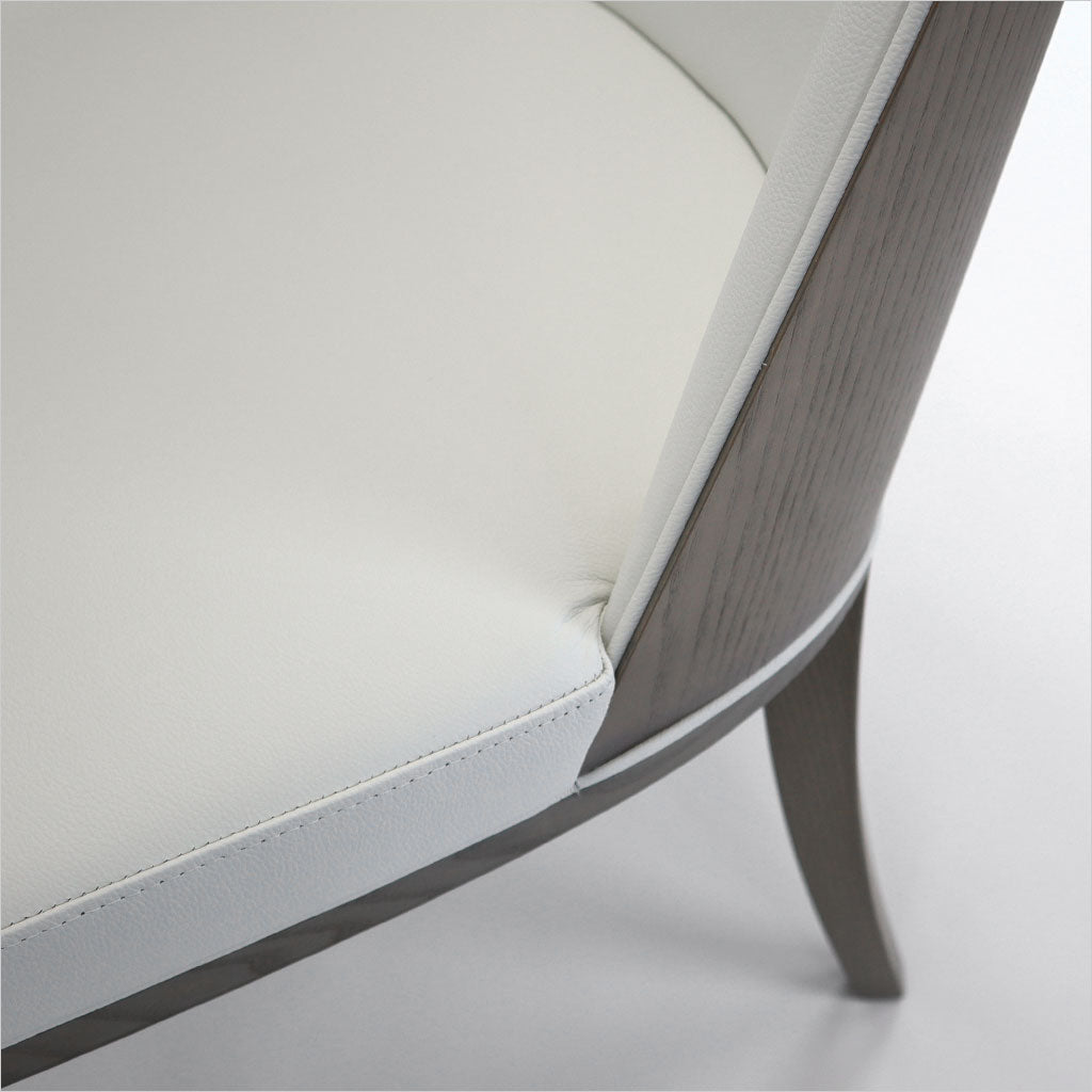 leather dining chair with wood frame