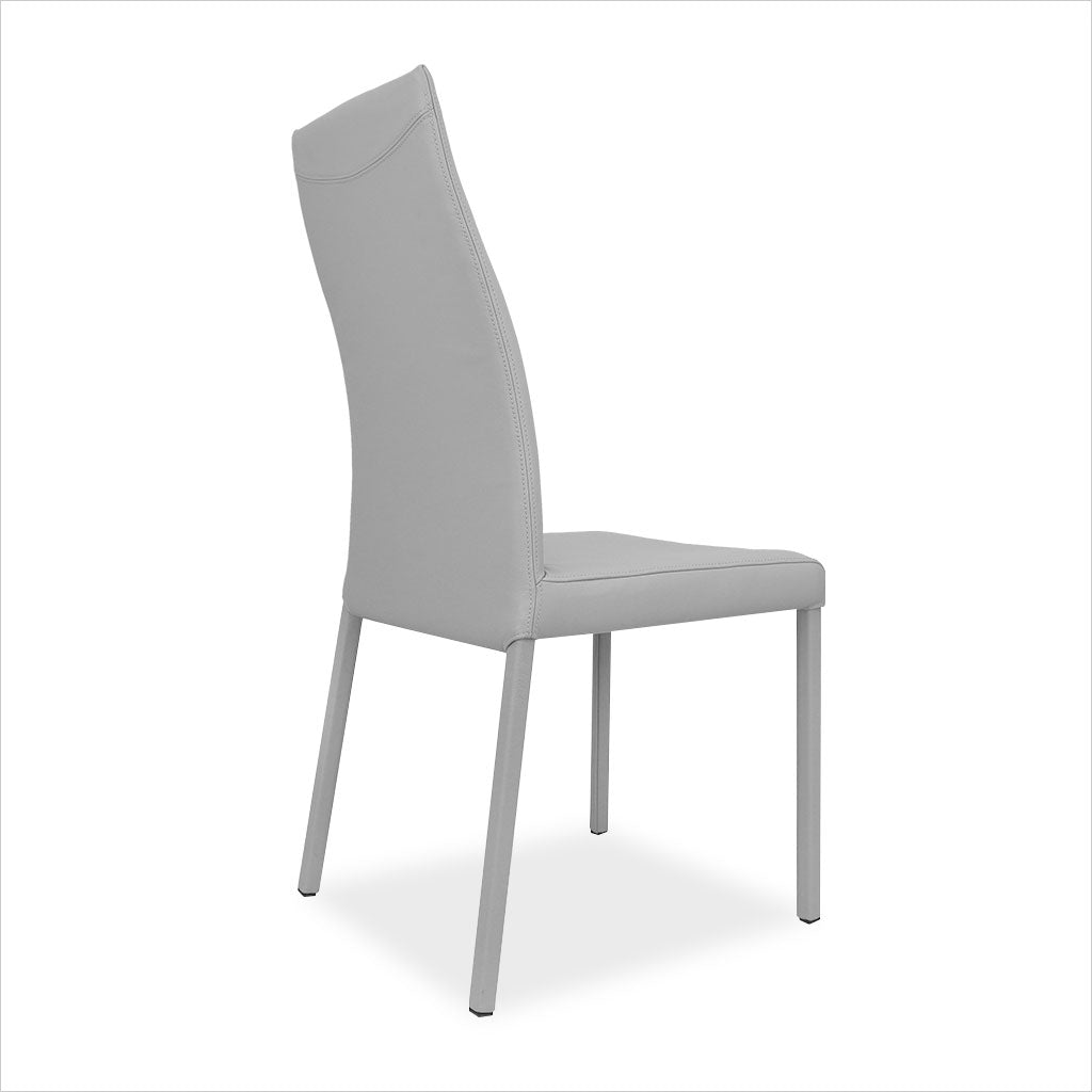 grey leather dining chair