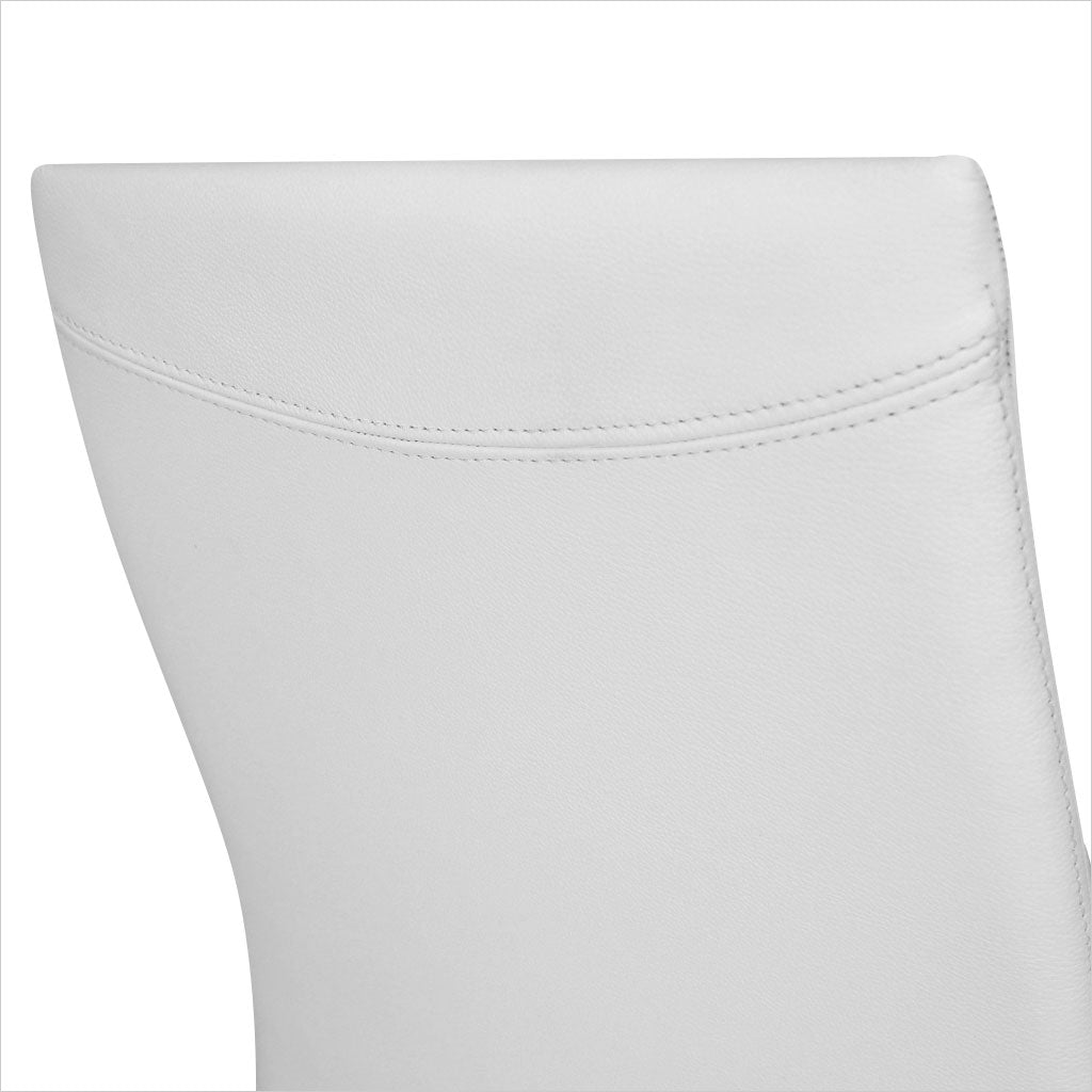 white leather dining chair