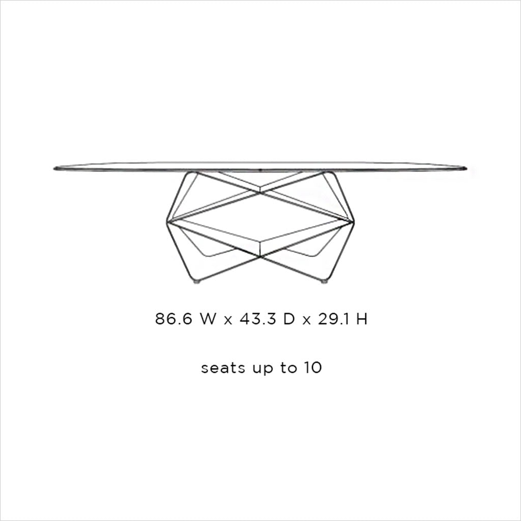 schematic of dining table