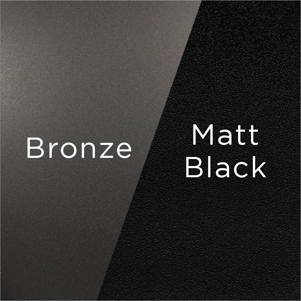 bronze and matt black metal swatch