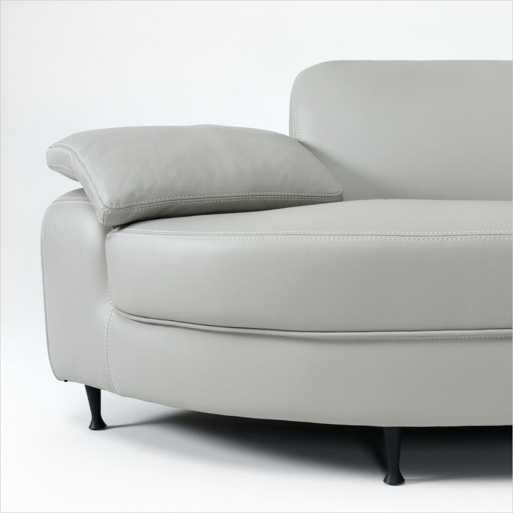 curved leather sectional