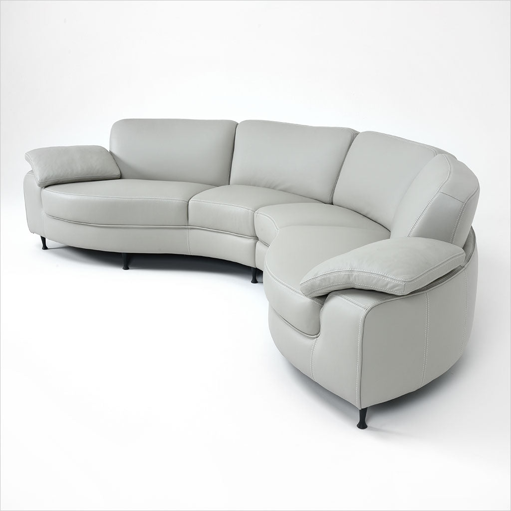 curved leather sectional