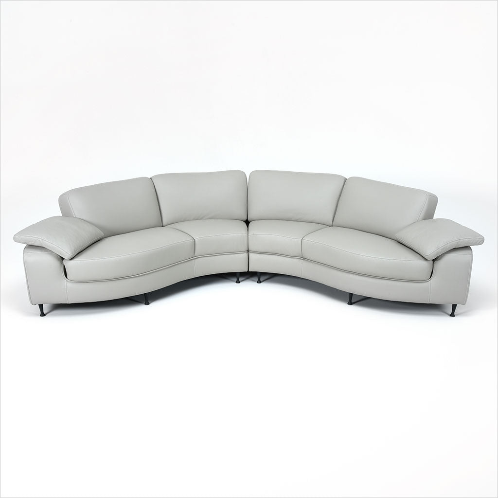 curved leather sectional