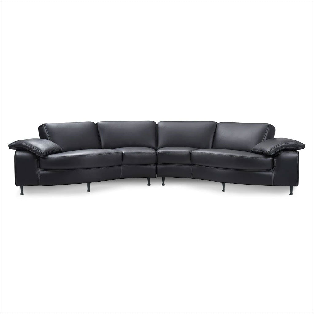 curved leather sectional